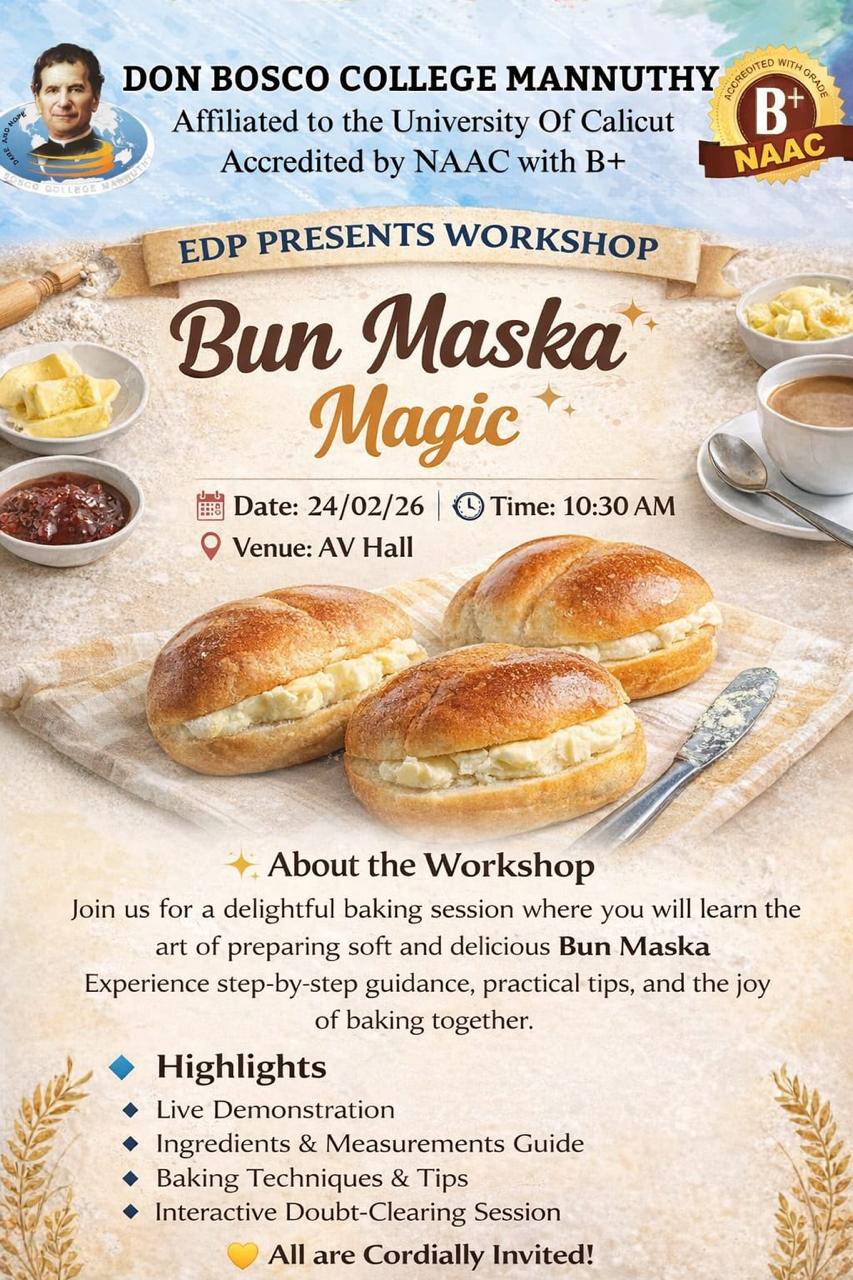 Bun Maska Magic Workshop Conducted at Don Bosco College, Mannuthy